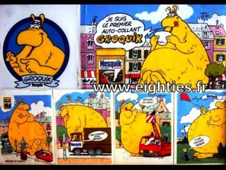 ANNEES, 80, 80's, eighties, Groquik, Groquick, Grosquick, Grosquik, Nesquik, Nesquick, NESTLE, Chocolat, mascotte, EMBLEME, enfance, trentenaires, pubs, PUBLICITE